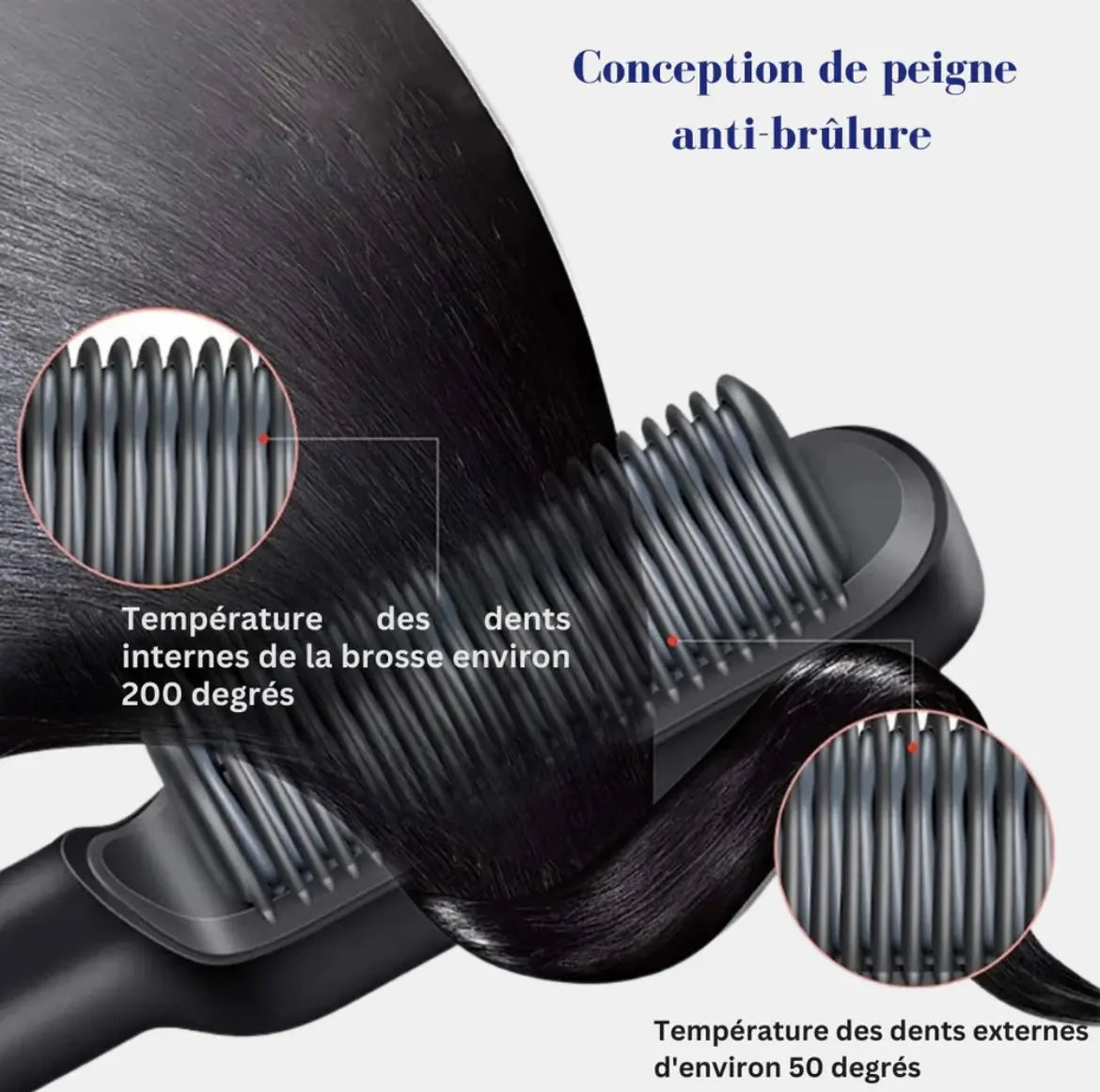 LissAura™ : Brosse lissante et Chauffante - Luminary Beaute