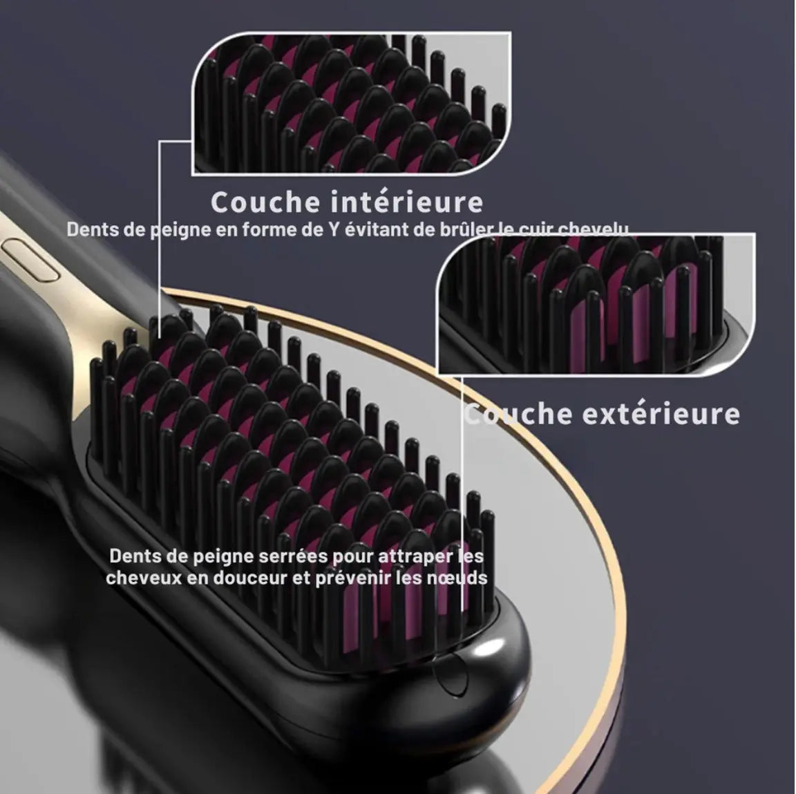 ThermiLiss™ : Brosse Lissante et Chauffante Professionnelle en Céramique | Lisseur & Brosse 2-en-1 - Luminary Beaute