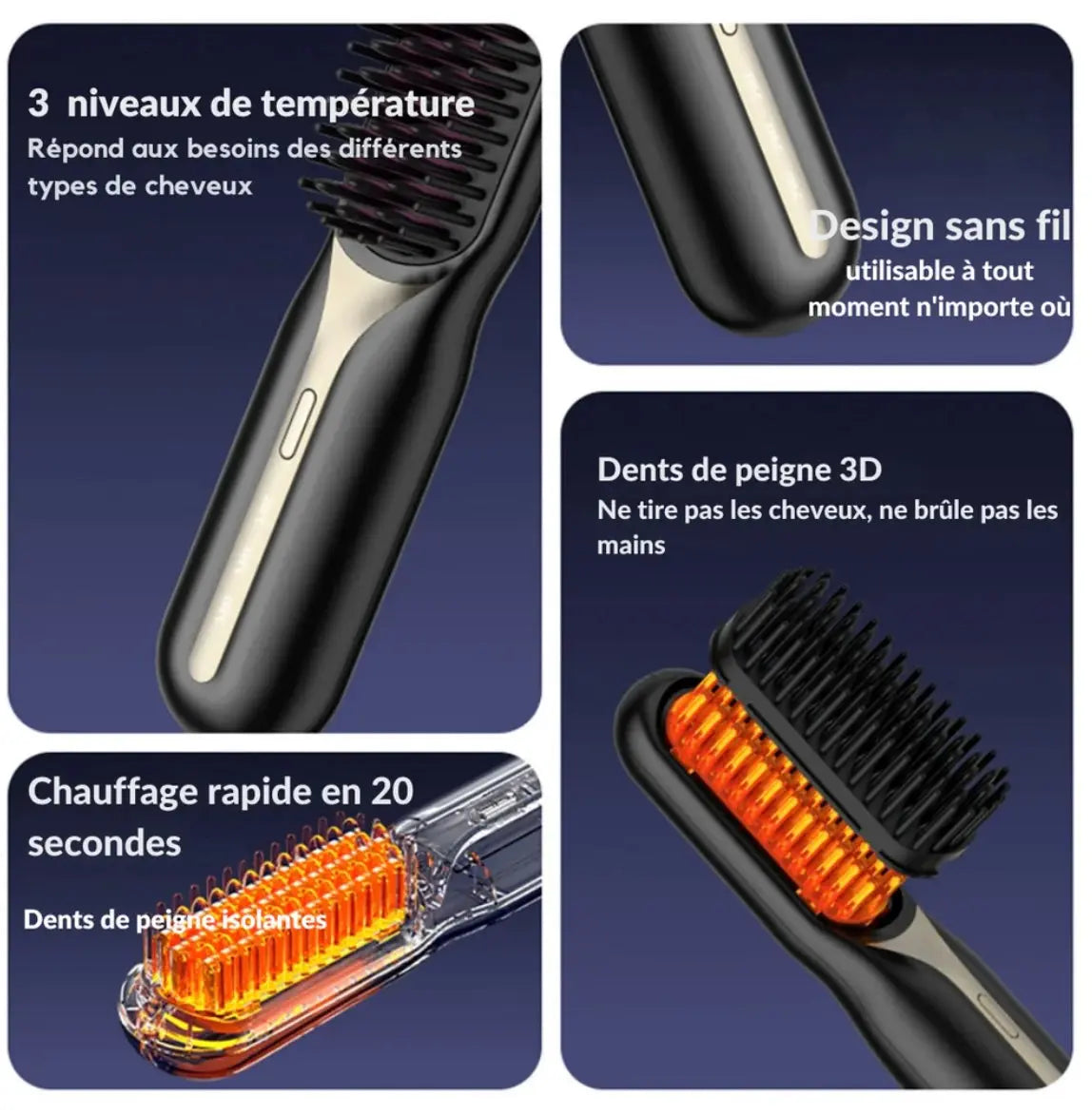 ThermiLiss™ : Brosse Lissante et Chauffante Professionnelle en Céramique | Lisseur & Brosse 2-en-1 - Luminary Beaute